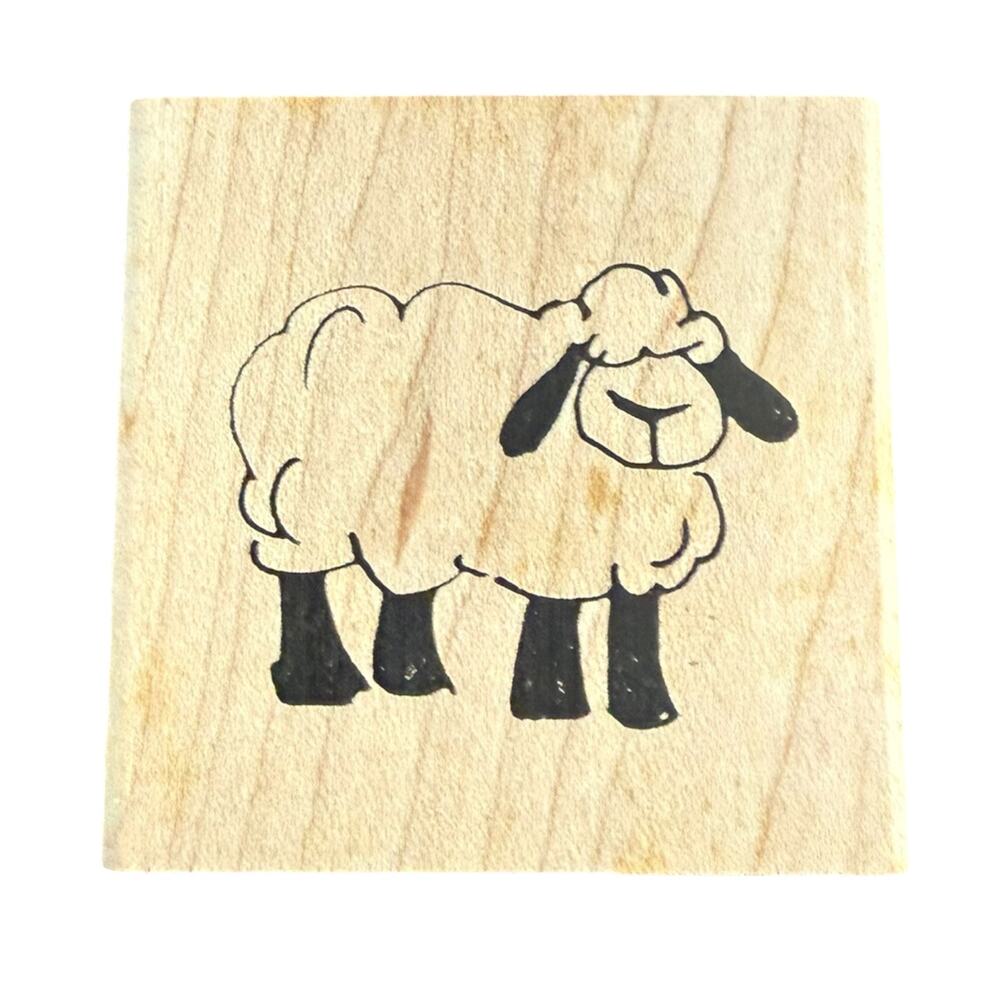 Judith Single Sheep Standing Crafting D45 Rubber Stamp